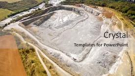  Presentation with industrial waste - Cool new PPT layouts with soil waste - aerial view of abandoned mine backdrop and a soft green colored foreground