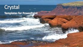  Presentation with waves red - Presentation having soil water wind - red cliff at cap aux background and a teal colored foreground
