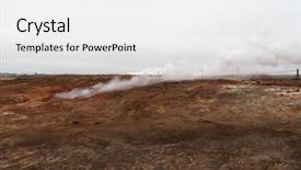  Presentation with iceland - Beautiful slides featuring soil with steamy geyser mist backdrop and a white colored foreground