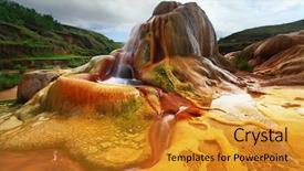  Presentation with layers of soils - Slide set consisting of soils of analavory geysers madagascar background and a gold colored foreground