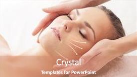  Presentation with spa concept - PPT theme consisting of soins - beautiful healthy and young woman background and a coral colored foreground