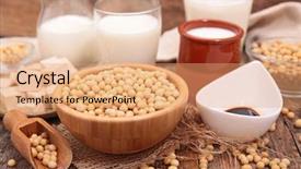  Presentation with soy - Colorful slide deck enhanced with soja - soy product backdrop and a coral colored foreground