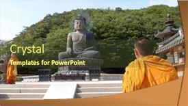  Presentation with buddhism - Colorful slide deck enhanced with sokcho-june-06-siamese-monks backdrop and a tawny brown colored foreground