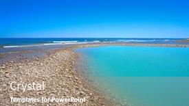  Presentation with sol - Slides with sol-del-riu-beach background and a coral colored foreground