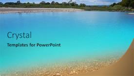  Presentation with sol - PPT theme having sol-del-riu-beach background and a teal colored foreground