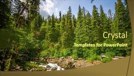  Presentation with sol - Beautiful presentation theme featuring sol-duc-river-in-olympic backdrop and a tawny brown colored foreground