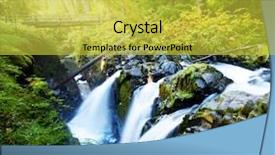  Presentation with sol - Colorful PPT theme enhanced with sol duc waterfall backdrop and a yellow colored foreground