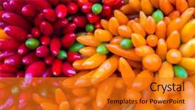  Presentation with red chilly - PPT layouts with solanaceae - red hot chilly pepers closeup background and a  colored foreground
