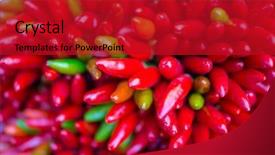  Presentation with red chilly - Slide deck enhanced with solanaceae - red hot chilly pepers closeup background and a  colored foreground