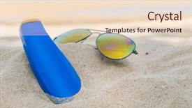  Presentation with solar light - Colorful PPT theme enhanced with solar bottle light - sunglasses and sun cream backdrop and a lemonade colored foreground