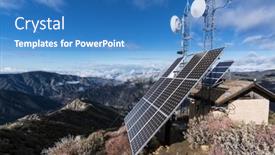  Presentation with solar - Theme consisting of solar-communication-towers-on-josephine background and a teal colored foreground
