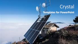  Presentation with los angeles - PPT theme with solar-communication-towers-on-top background and a teal colored foreground
