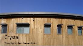  Presentation with wood type design - PPT theme consisting of solar companies - wooden office design background and a  colored foreground