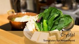  Presentation with japanese kanji - Presentation theme having solar cooking - japanese hot pot background and a yellow colored foreground