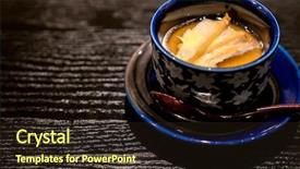  Presentation with abalone - PPT layouts consisting of solar cooking - japanese steamed egg with butter background and a wine colored foreground