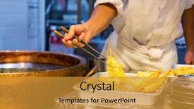  Presentation with eclipse - Slide set with solar eclipse - fried food japanese tempura background and a gold colored foreground