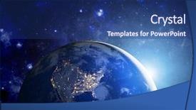  Presentation with cosmos - PPT theme with solar eclipse - our earth in cosmos background and a ocean colored foreground