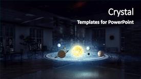  Presentation with science - Presentation design enhanced with solar eclipse - science research laboratory mixed media background and a black colored foreground