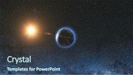  Presentation with space universe - Slides featuring solar eclipse - space view on planet earth background and a ocean colored foreground