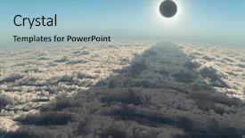  Presentation with eclipse - Amazing slide deck having solar eclipse aerial view backdrop and a light blue colored foreground
