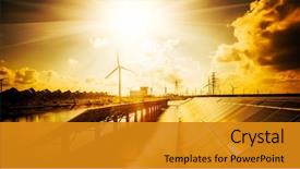  Presentation with china shanghai - Slides featuring solar energy - future electrical production shanghai china background and a gold colored foreground