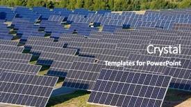  Presentation with photovoltaic - Presentation consisting of solar energy - photovoltaic panels for renewable electric background and a gray colored foreground