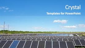  Presentation with photovoltaic - Beautiful PPT layouts featuring solar energy - photovoltaic panels for renewable electric backdrop and a teal colored foreground