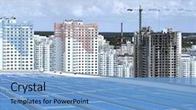  Presentation with roof - Audience pleasing slides consisting of solar energy - solarpanel on roof of building backdrop and a teal colored foreground