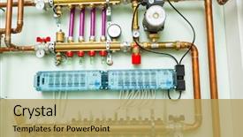  Presentation with solar system - PPT theme featuring solar energy - underfloor heating control system background and a yellow colored foreground