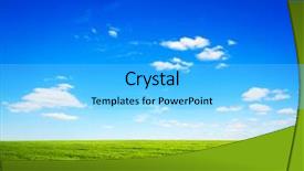  Presentation with green morning - Amazing theme having solar energy agriculture - beatiful morning green field backdrop and a light blue colored foreground