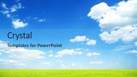  Presentation with green morning - Slide deck featuring solar energy agriculture - beatiful morning green field background and a light blue colored foreground