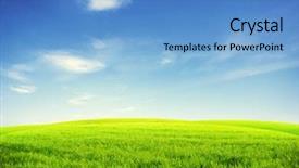  Presentation with green morning - Beautiful PPT layouts featuring solar energy agriculture - beatiful morning green field backdrop and a teal colored foreground