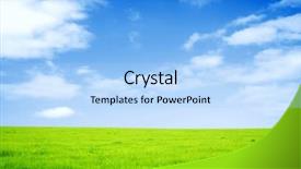  Presentation with green morning - Presentation theme with solar energy agriculture - beatiful morning green field background and a light blue colored foreground