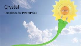  Presentation with electric charging - Presentation with solar energy into electric power background and a light blue colored foreground