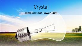  Presentation with energy solar - Amazing PPT theme having solar energy led - lamp on a background backdrop and a light blue colored foreground
