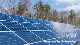  Presentation with solar energy - Colorful PPT theme enhanced with solar energy panel in countryside backdrop and a  colored foreground