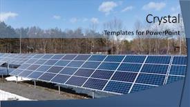  Presentation with solar thermal energy - Slides consisting of solar energy panel plant background and a light blue colored foreground