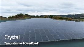  Presentation with energy solar - Amazing presentation theme having solar energy panel plant backdrop and a ocean colored foreground