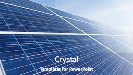  Presentation with energy solar - Beautiful slide set featuring solar energy panel under blue backdrop and a ocean colored foreground