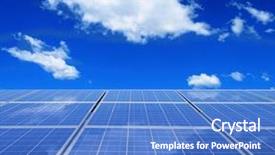  Presentation with solar panel - Theme consisting of solar energy panel with blue background and a teal colored foreground