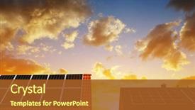  Presentation with energy solar - Beautiful slide deck featuring solar energy panel backdrop and a tawny brown colored foreground