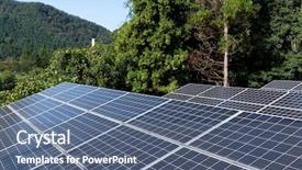  Presentation with solar energy - Beautiful slide deck featuring solar energy panel backdrop and a ocean colored foreground