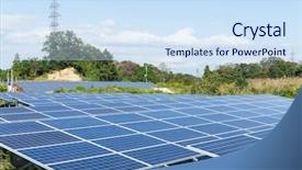  Presentation with energy solar - Amazing theme having solar energy panel backdrop and a sky blue colored foreground
