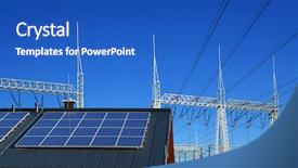  Presentation with solar power - Beautiful slide set featuring solar energy panel backdrop and a cobalt blue colored foreground