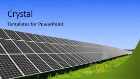  Presentation with energy solar - Audience pleasing PPT layouts consisting of solar energy panels against blue backdrop and a light blue colored foreground
