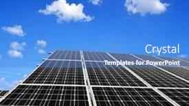  Presentation with energy solar - Presentation design enhanced with solar energy panels against blue background and a teal colored foreground