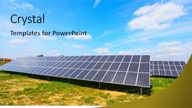  Presentation with energy solar - Amazing theme having solar energy panels against blue backdrop and a light blue colored foreground