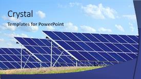  Presentation with solar energy - Audience pleasing slide deck consisting of solar energy panels against blue backdrop and a light blue colored foreground