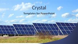  Presentation with energy solar - Cool new PPT layouts with solar energy panels against blue backdrop and a light blue colored foreground