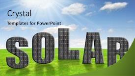  Presentation with energy solar - Beautiful presentation design featuring solar energy panels against sunny backdrop and a light blue colored foreground